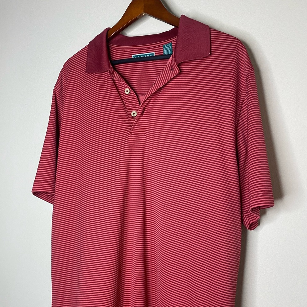 CUBAVERA Burgundy Mens shortsleeved Polo